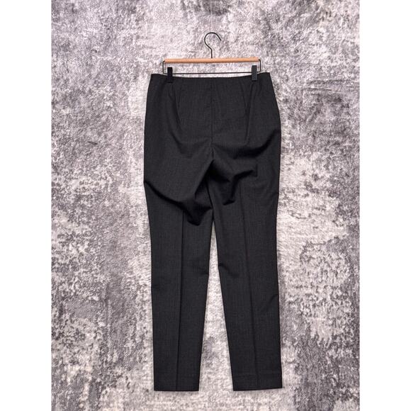 Lafayette 148 Pants 8 Womens Charcoal Gray Virgin Wool Slim Skinny Side Zip - Picture 2 of 7